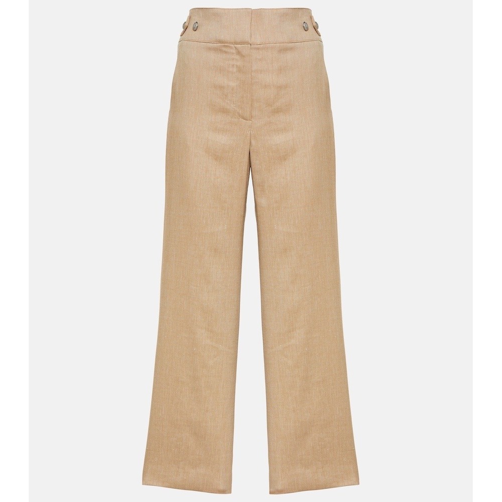 NWT Veronica beard Aubrie Linen Blend Crop Wide leg Pant 16 $395 Trousers